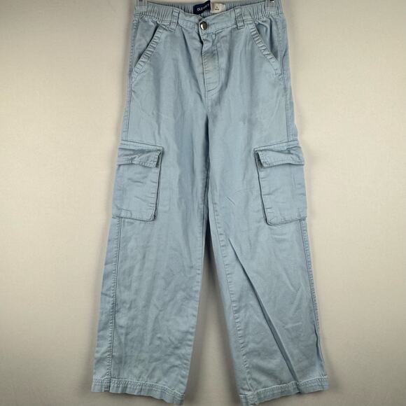 Old Navy Other - Old Navy Girls Cargo Jeans Pants Size L 10-12 Denim Blue Pockets Flare Kids